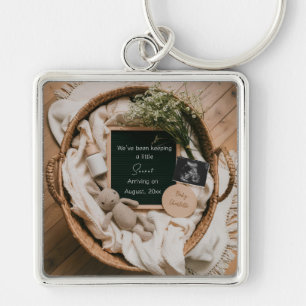 Porte-clés Annonce de grossesse bohème neutre souvenir