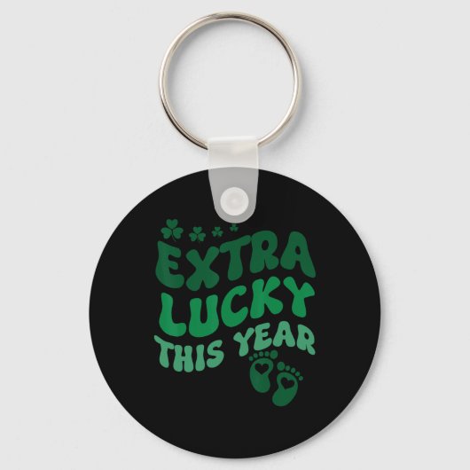 Porte-clés Annonce de grossesse extra chanceuse Saint-Patrick (Recto)
