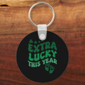 Porte-clés Annonce de grossesse extra chanceuse Saint-Patrick (Recto)