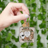 Porte-clés Annonce de grossesse ourson boho neutre (main)