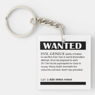 Porte-clés Annonce Recherchée de génie mauvais
