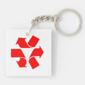 Porte-clés Annuler le recyclage du symbole (Dos)