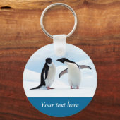Porte-clés Antarctica Penguin on ice personalized text (Recto)