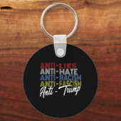 Porte-clés Anti Trump Hate Mies Et Fascisme Résistent Au Vote (Recto)