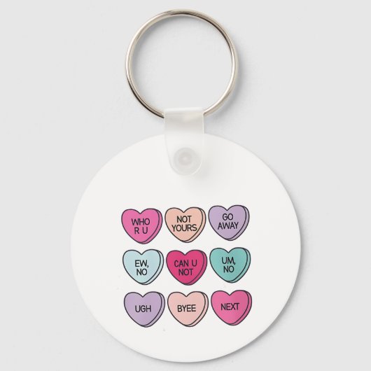 Porte-clés Anti Valentine's Day Funny Single Awareness (Recto)
