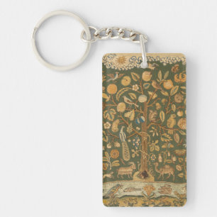 Porte-clés Antique anglais broderie au point d'aiguille Arbre