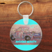 Porte-clés antique beauty blue patina truck (Recto)