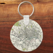 Porte-clés Antique carte de Leeds du XIXe siècle (Recto)