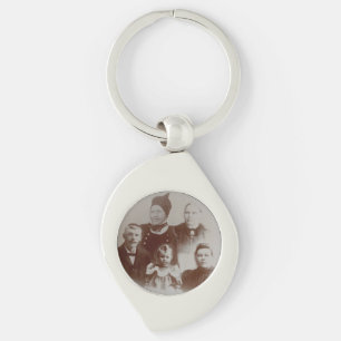 Porte-clés Antique Famille Collage Photo B&W Image