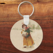 Porte-clés Antique Fille de Noël Enfant d'hiver (Recto)