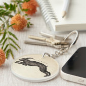 Porte-clés Antique Histoire Naturelle Art Le lièvre (Devant droit)