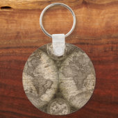 Porte-clés Antique Historique Ancien Monde Atlas Continents (Recto)