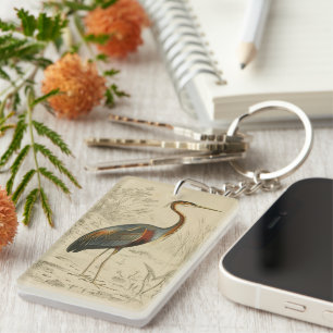 Porte-clés Antique Purple Heron Travers Edouard Imprimer
