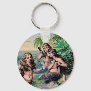 Porte-clés Antique Victoriens Sirènes Trésor Navire Vintage