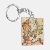 Porte-clés Antique vieille carte inspirée (10) (Devant gauche)