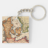 Porte-clés Antique vieille carte inspirée (10) (Dos)