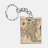 Porte-clés Antique vieille carte inspirée (11) (Devant gauche)