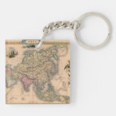 Porte-clés Antique vieille carte inspirée (11) (Dos)