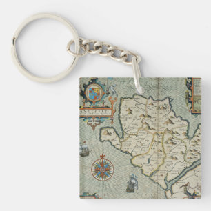 Porte-clés Antique vieille carte inspirée (7)