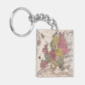 Porte-clés Antique vieille carte inspirée (9) (Devant gauche)