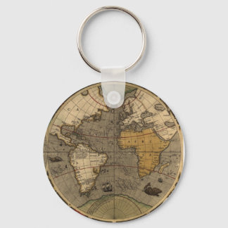 Porte-clés ANTIQUE WORLD MAP Collection de chaînes clés