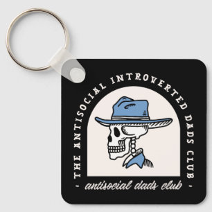 Porte-clés Antisocial pads club introverti cowboy papa drôle