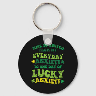 Porte-clés Anxiété Chanceuse Saint-Patrick Drôle Shamrock Clo