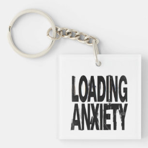 Porte-clés ANXIÉTÉ DE CHARGEMENT Typographie brutaliste Gli