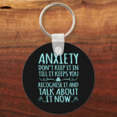 Porte-clés Anxiété Parler De It Ptsd Sensibilisation Ribbon S (Recto)