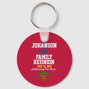 Porte-clés Any Name and Date Family Reunion Red Souvenir