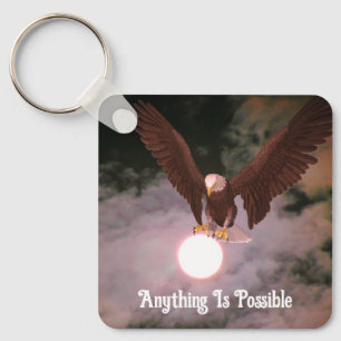 Porte-clés Anything Possible Eagle Full Moon Inspirational