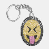 Porte-clés *~* AP40 Happy QR Tongue Mouth Emoji Parties scint (Devant gauche)