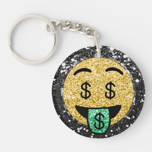 Porte-clés *~* AP40 LUCKY Dollar Signs Green Emoji Porte - cl (Devant)