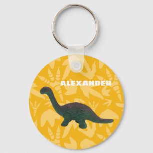 Porte-clés Apatosaurus Toy Dinosaur Vert et Jaune