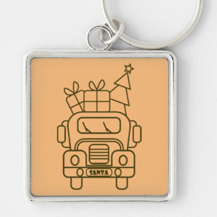 Porte-clés Aperçu camion de Noël Père Noël voiture vue avant