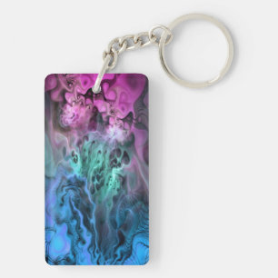 Porte-clés Apophyse Fractal Art II - vert rose bleu