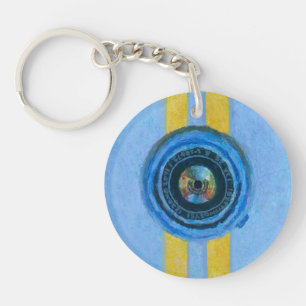 Porte-clés Appareil photo bleu