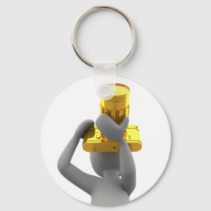Porte-clés appareil-photo d'or de photographe