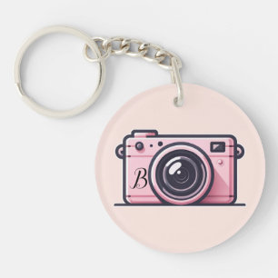 Porte-clés Appareil photo instantané rose tendance pour séanc