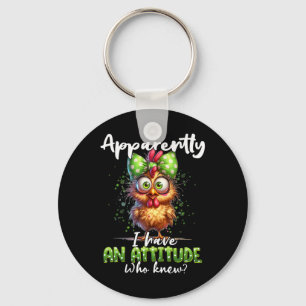 Porte-clés Apparemment j'ai une attitude qui connaissait le p