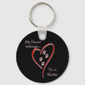 Porte-clés Appartenances cardiaques Rottweiler (Verso)