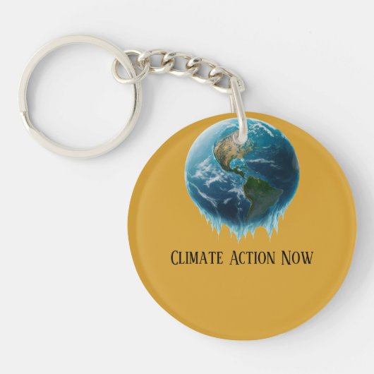Porte-clés Appel urgent : Action climatique maintenant (Devant)
