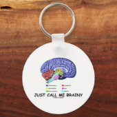 Porte-clés Appelez-Moi Brainy (Attitude Cerveau Anatomique) (Recto)