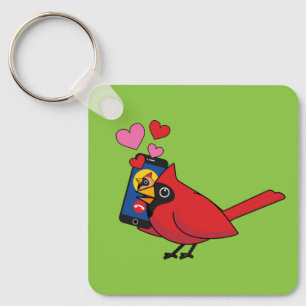 Porte-clés Appels d'amour de l'oiseau cardinal lors de l'acco