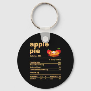 Porte-clés Apple Pie Nutrition Facts Fun Thanksgiving Christa