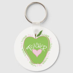 Porte-clés Apple rose et vert pré de K de professeur