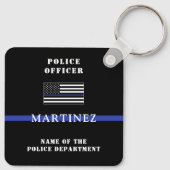 Porte-clés Appréciation de l'agent de police de la ligne bleu (Dos)