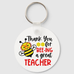 Porte-clés Appréciation de l'enseignant d'abeilles Porte - cl