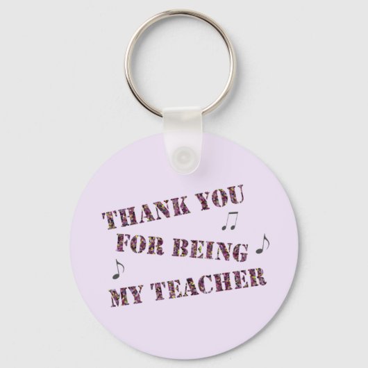 Porte-clés Appréciation de l'enseignant de musique Notes musi (Recto)