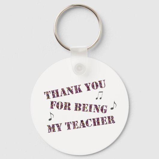 Porte-clés Appréciation Musique Enseignant Notes musicales Me (Recto)